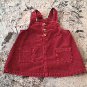 Maroon Corduroy baby girl dress. Size- 6-12 months